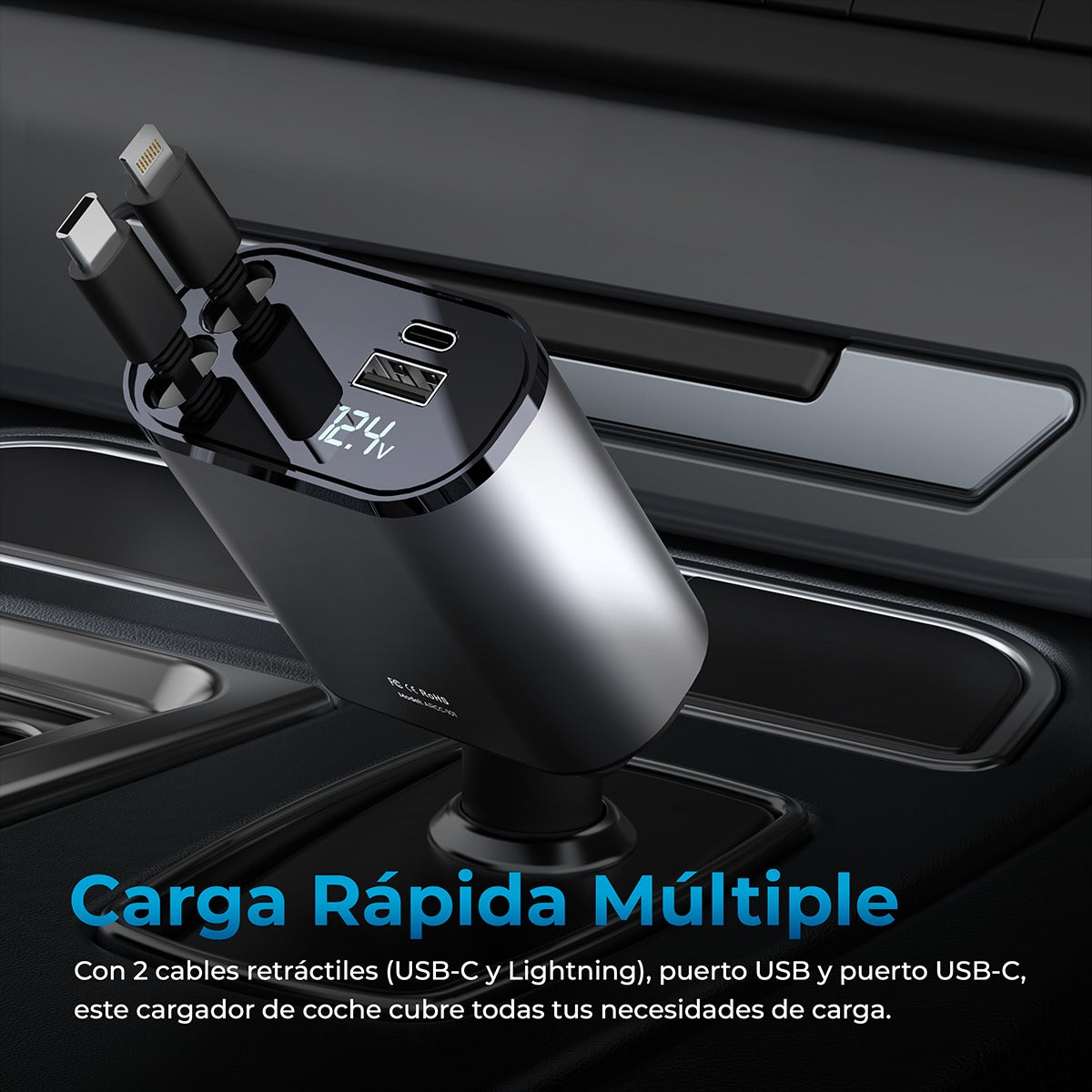 Turbo Ninja® - Cargador para Carro 4 en 1
