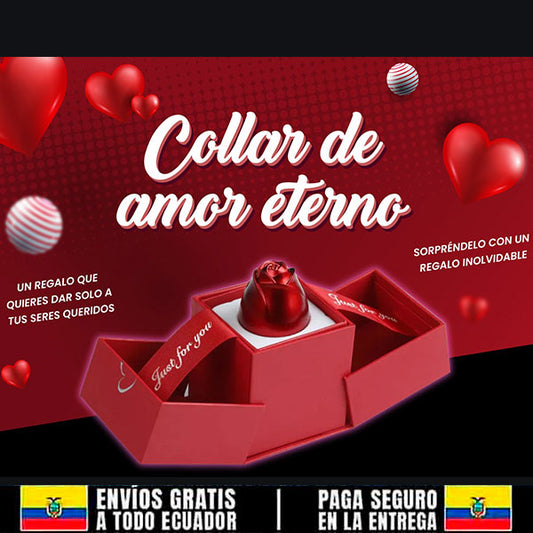 ❤️COLLAR + CAJA+ ROSA - INCLUYE 2 COLLARES DE 100 TE AMO❤️